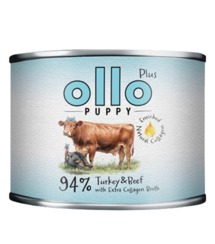 Ollo Puppy Kolagen Plus mokra karma dla szczeniąt indyk i wołowina 200g