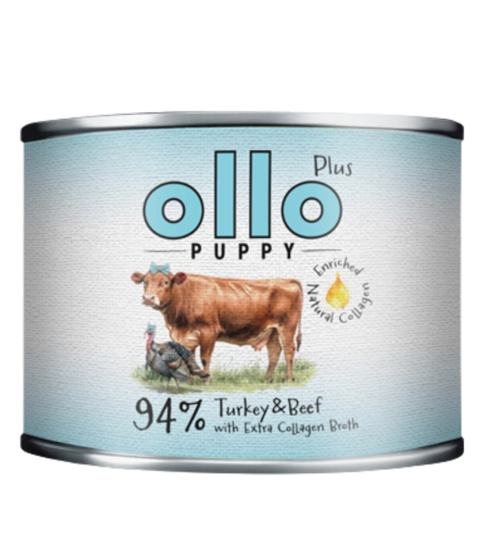 Ollo Puppy Kolagen Plus mokra karma dla szczeniąt indyk i wołowina 200g
