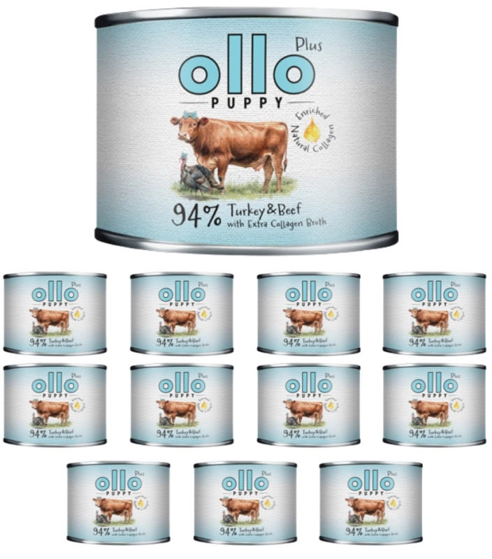 Ollo Puppy Kolagen Plus mokra karma dla szczeniąt indyk i wołowina 12x 200g