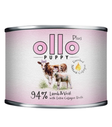 Ollo Puppy Kolagen Plus mokra karma dla szczeniąt jagnięcina cielęcina 200g