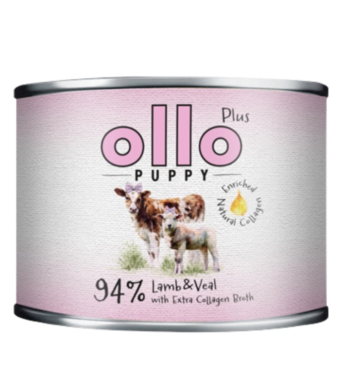 Ollo Puppy Kolagen Plus mokra karma dla szczeniąt jagnięcina cielęcina 200g 2