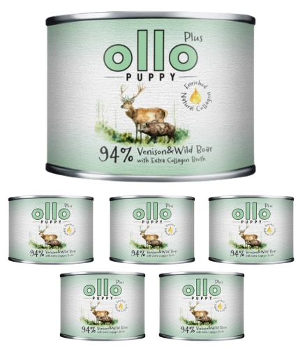 Ollo Puppy Kolagen Plus mokra karma dla szczeniąt jeleń i dzik 6x 200g