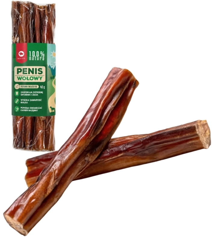 Maced Penis Wołowy naturalny gryzak przysmak dla psa 2 sztuki 40g