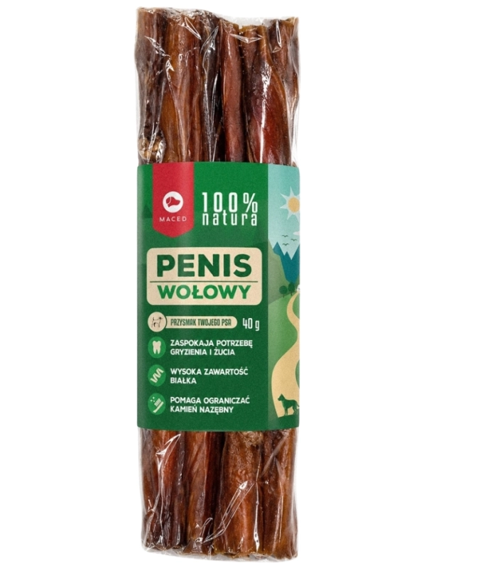 Maced Penis Wołowy naturalny gryzak przysmak dla psa 2 sztuki 40g 3