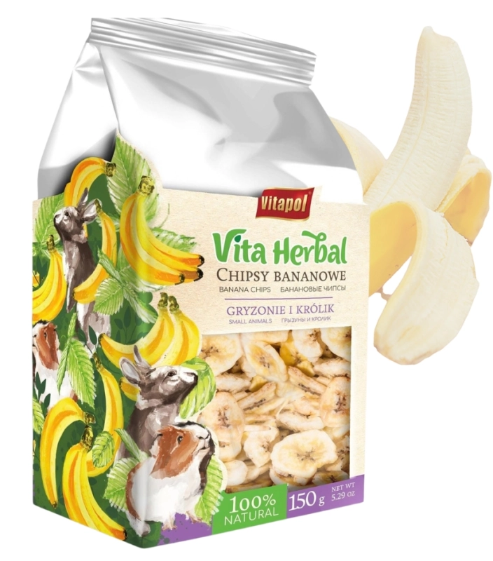 Vitapol Vita Herbal chipsy bananowe przysmak dla królika i gryzoni 150g