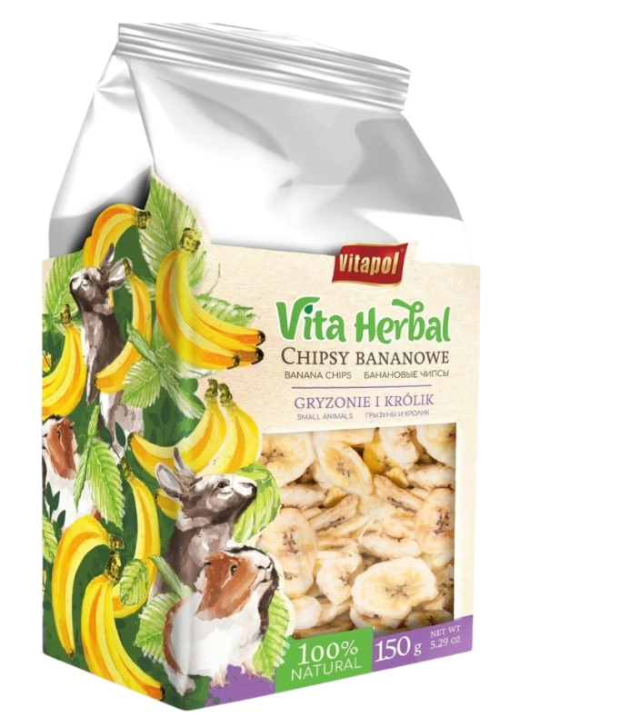 Vitapol Vita Herbal chipsy bananowe przysmak dla królika i gryzoni 150g 1