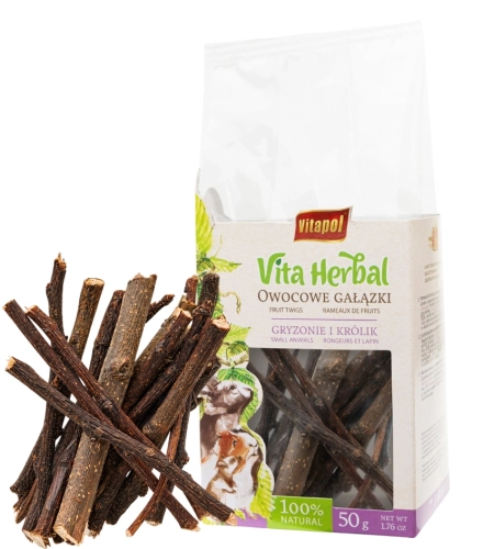 Vitapol Vita Herbal owocowe gałązki jabłoni gruszy dla królika gryzoni 50g