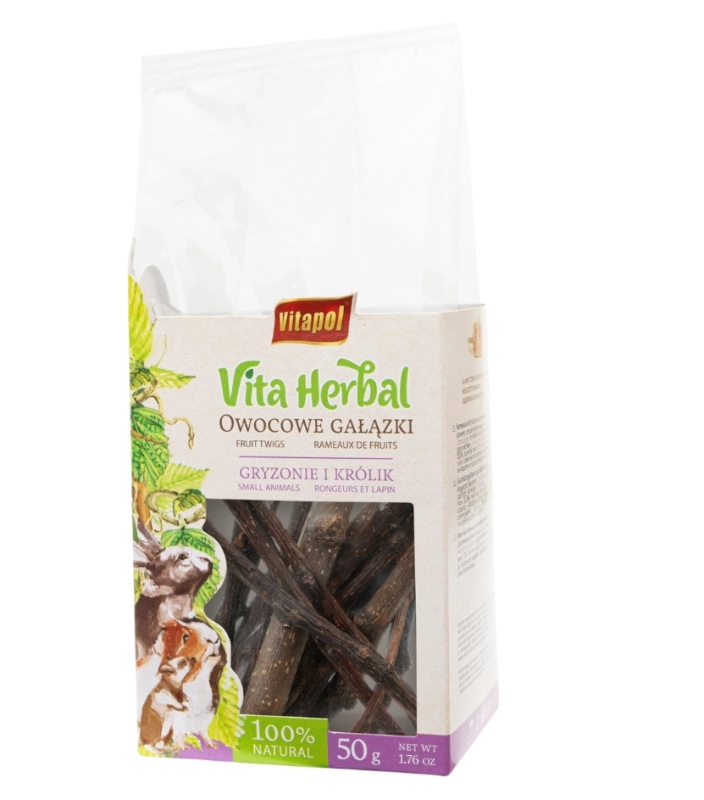 Vitapol Vita Herbal owocowe gałązki jabłoni gruszy dla królika gryzoni 50g