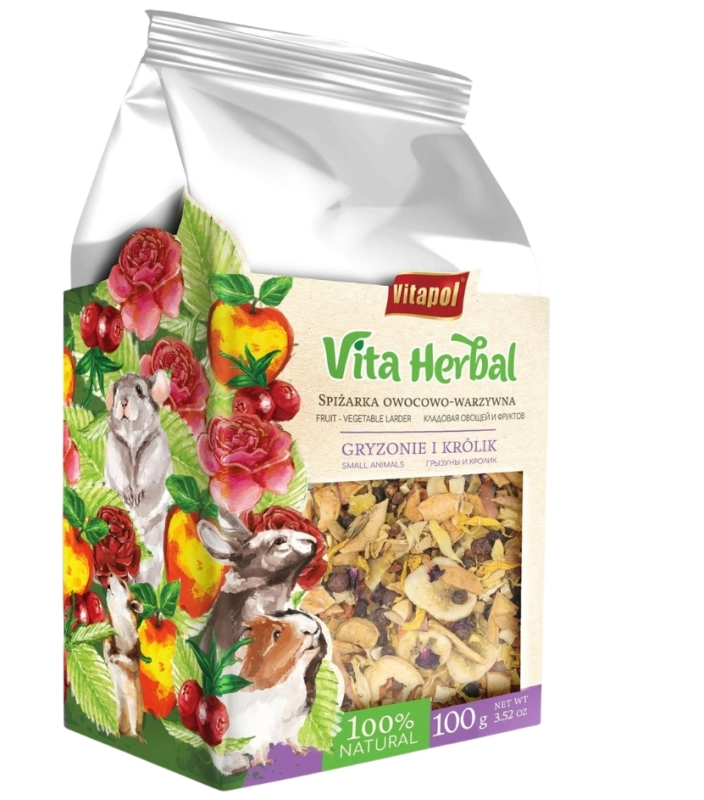 Vitapol Vita Herbal Spiżarka owocowo-warzywna przysmak królik gryzonie 100g