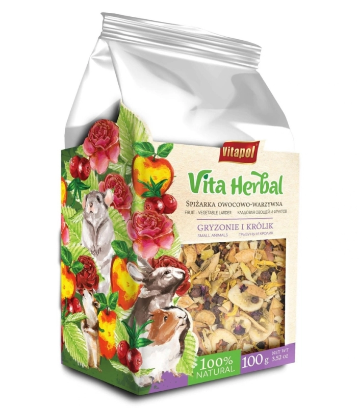 Vitapol Vita Herbal Spiżarka owocowo-warzywna przysmak królik gryzonie 100g