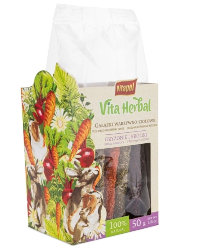 Vitapol Vita Herbal warzywno-ziołowe gałązki dla królika i gryzoni 50g