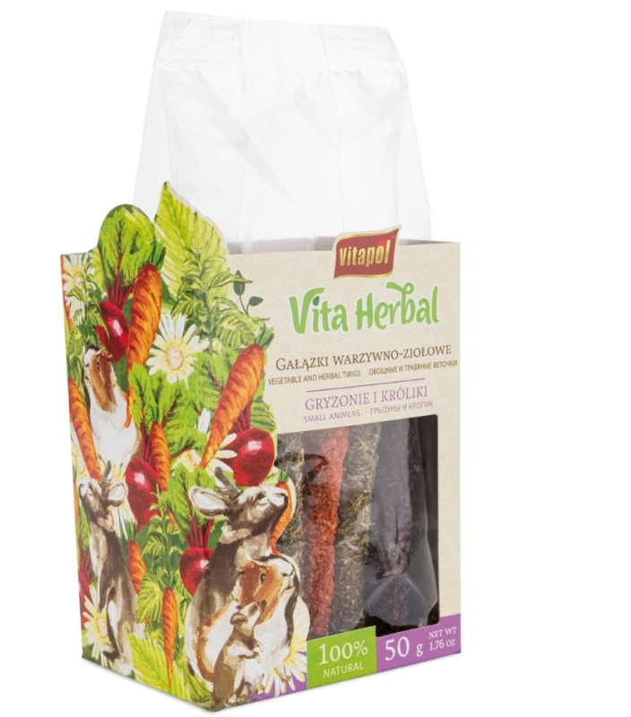 Vitapol Vita Herbal warzywno-ziołowe gałązki dla królika i gryzoni 50g