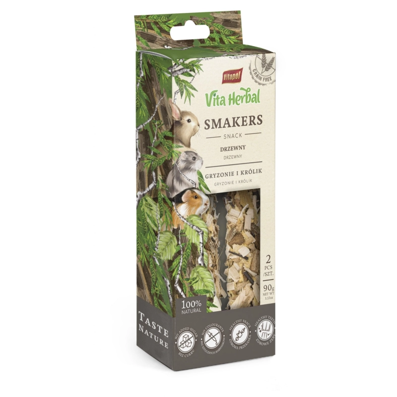 Vitapol Vita Herbal Smakers Drzewny kolby dla królika i gryzoni 2szt 90g