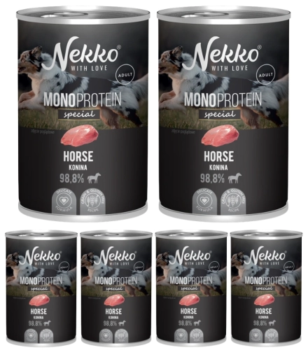 Nekko Monoprotein Special monobiałkowa mokra karma dla psa konina 6x 400g