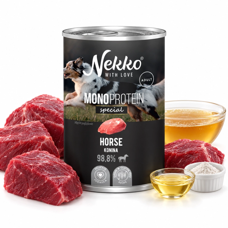 Nekko Monoprotein Special monobiałkowa mokra karma dla psa konina 6x 400g