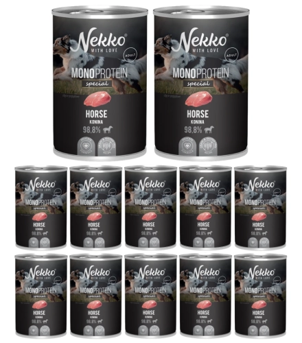 Nekko Monoprotein Special monobiałkowa mokra karma dla psa konina 12x 400g
