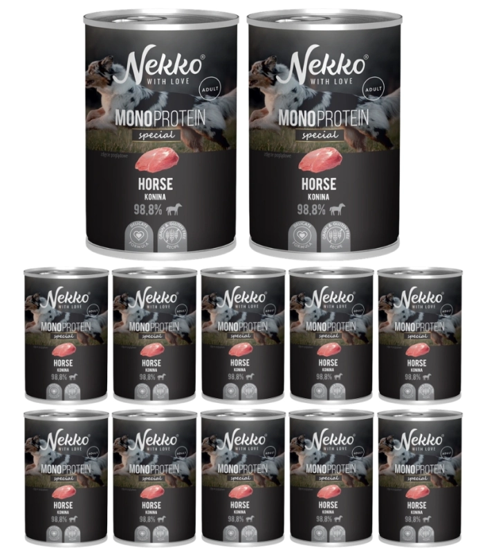 Nekko Monoprotein Special monobiałkowa mokra karma dla psa konina 12x 400g