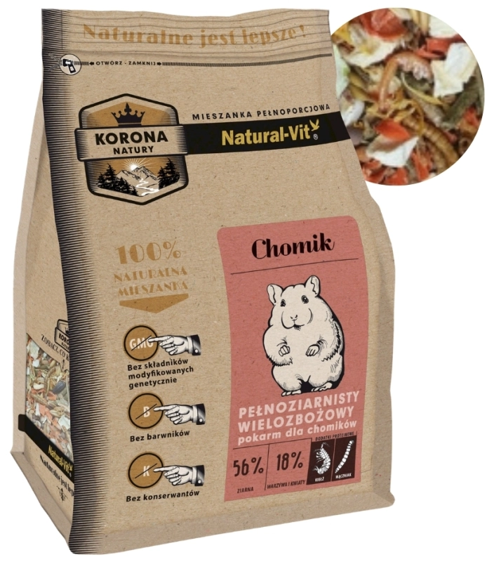 Korona Natury Natural-Vit pełnoporcjowa mieszanka karma dla chomika 750g