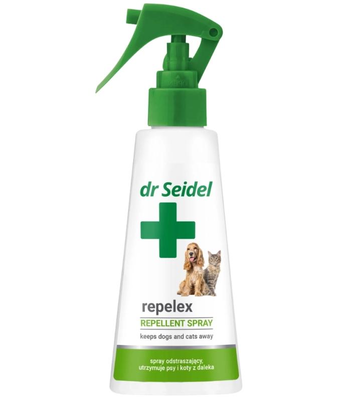 Dr Seidel Repelex spray odstrasza psy koty gryzienie drapanie cytryna 100 ml