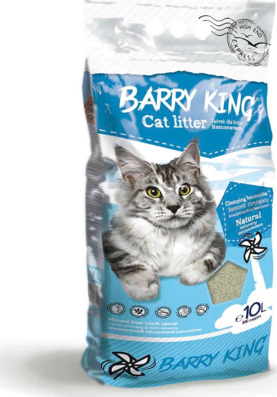 Barry King Żwirek bentonitowy mocno zbrylający dla kota naturalny 2x 10l