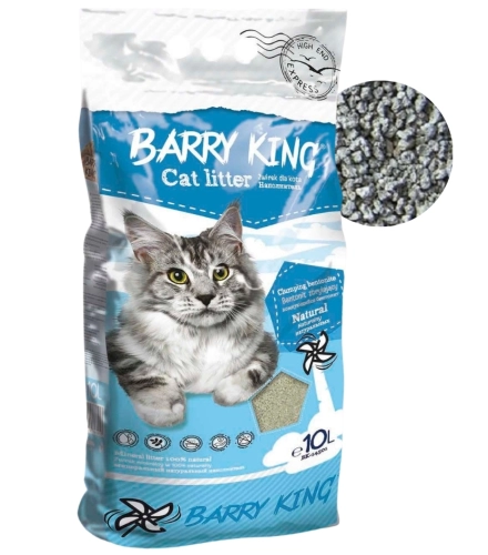 Barry King Żwirek bentonitowy mocno zbrylający dla kota naturalny 10l