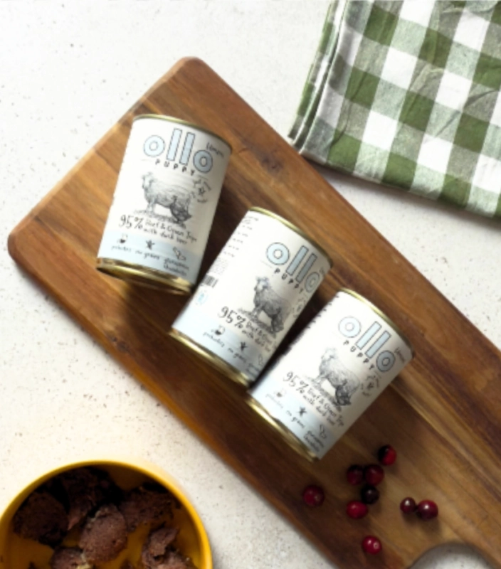 Ollo Puppy Umami mokra karma dla szczeniąt wołowina żwacze wątróbka 850g