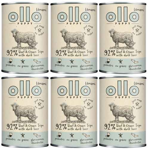 Ollo Puppy Umami mokra karma dla szczeniąt wołowina żwacze wątróbka 6x 850g