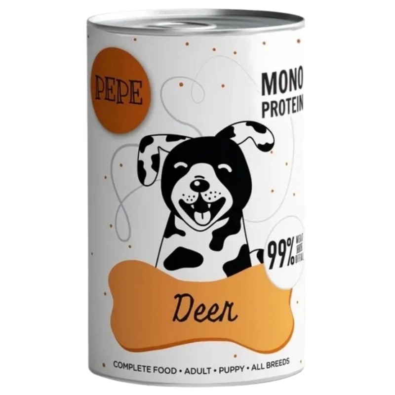 Paka Zwierzaka PEPE Deer Jeleń monobiałkowa mokra karma dla szczeniąt i dorosłego psa 400g