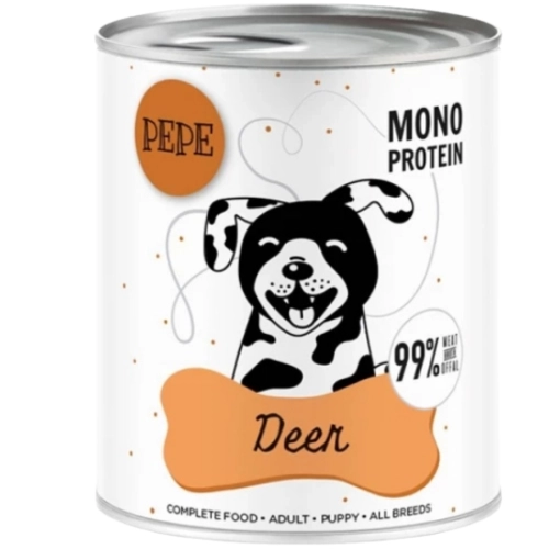 Paka Zwierzaka PEPE Deer XL Jeleń monobiałkowa karma dla szczeniąt i dorosłych psów 800g