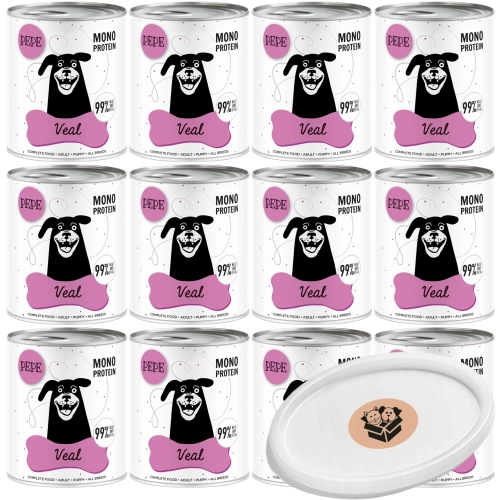 Paka Zwierzaka Pepe cielęcina monoproteinowa karma dla psa 12x 800g + wieczko gratis