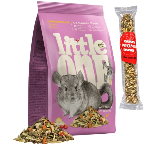 Little One mieszanka karma dla szynszyli z jabłkiem ekstrakt juki 900g + kolba