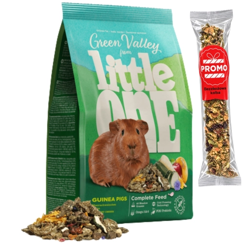 Little One Zielona Dolina mieszanka karma dla świnki morskiej bez zbóż 750g + kolba