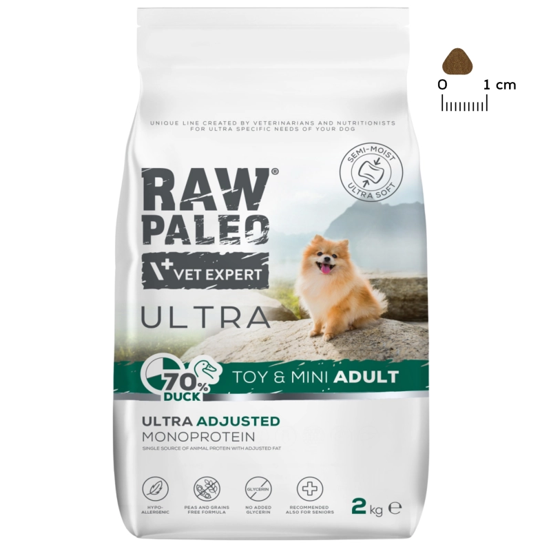 Vet Expert Raw Paleo Ultra Toy Mini Adult półwilgotna karma dla małego psa kaczka 2kg
