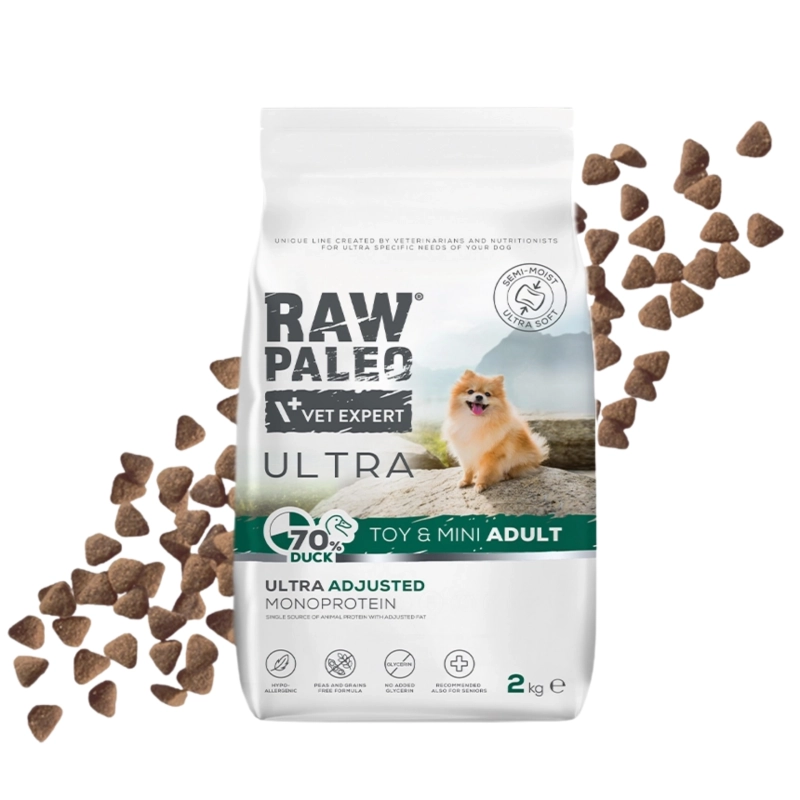 Vet Expert Raw Paleo Ultra Toy Mini Adult półwilgotna karma dla małego psa kaczka 2kg
