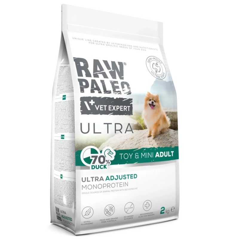 Vet Expert Raw Paleo Ultra Toy Mini Adult półwilgotna karma dla małego psa kaczka 2kg