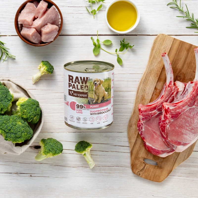 Vet Expert Raw Paleo Puppy duoproteinowa dla szczeniąt wieprzowina jagnięcina 400g