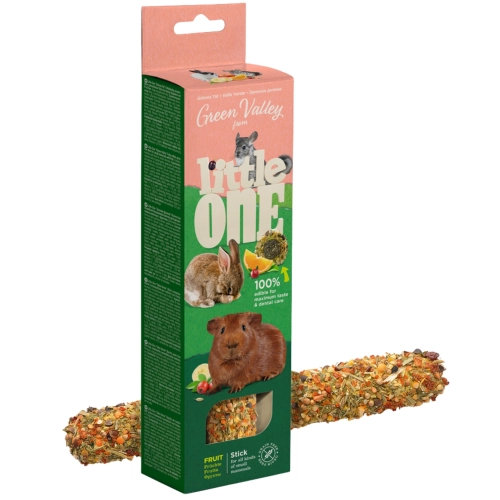Little One Zielona Dolina bezzbożowy baton kolba z owocami dla gryzoni 180g