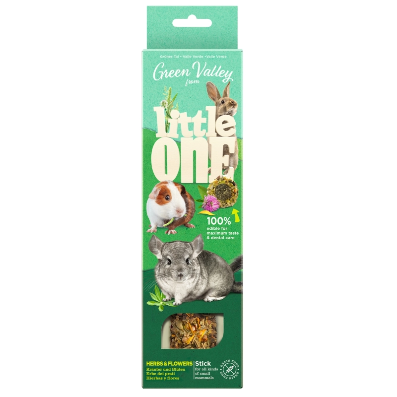 Little One Zielona Dolina kolba baton bez zbóż z kwiatami dla gryzoni 160g
