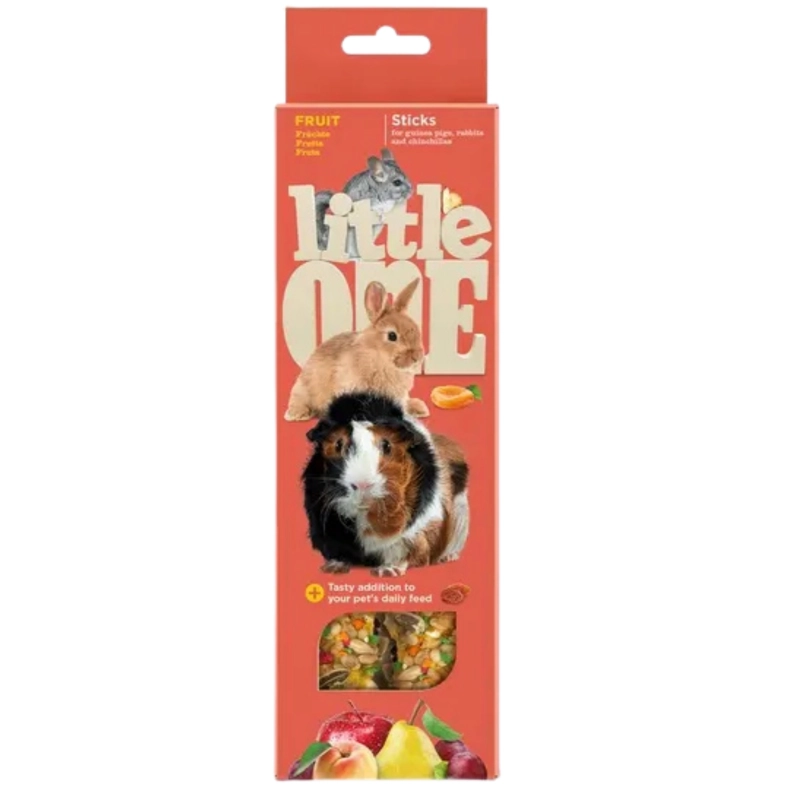 Little One kolba z owocami dla królika świnki morskiej i szynszyli 2x 60g