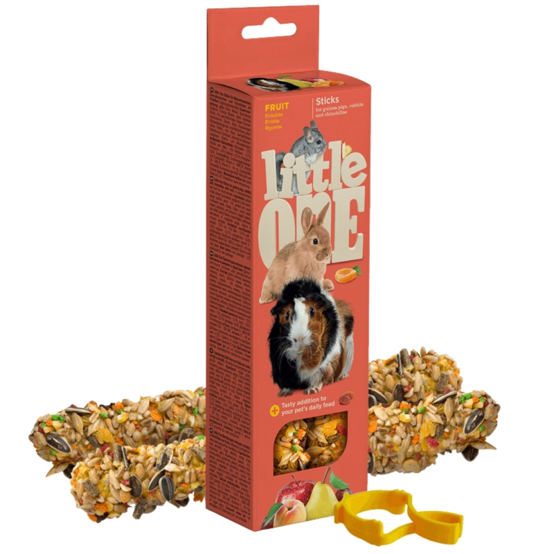 Little One kolba z owocami dla królika świnki morskiej i szynszyli 2x 60g