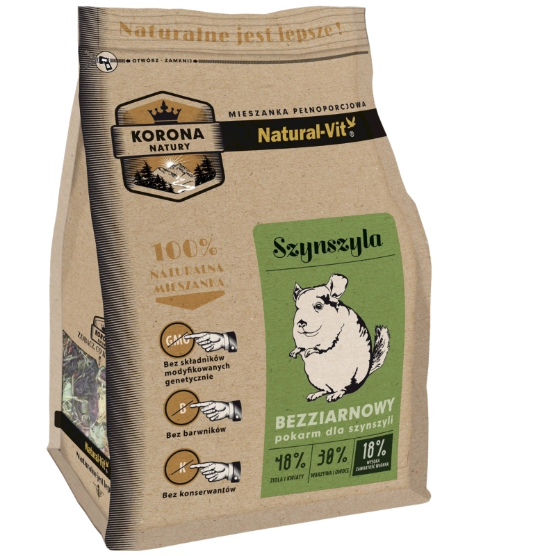 Natural-Vit Korona Natury pełnoporcjowa mieszanka pokarm dla szynszyli 750g