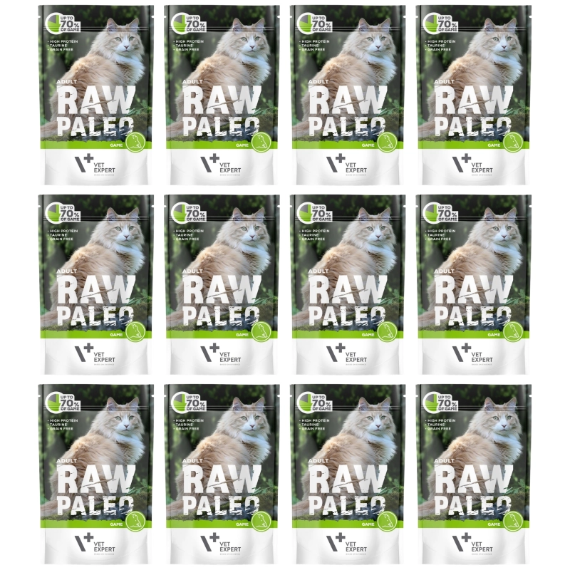 Vet Expert Raw Paleo Adult monobiałkowa mokra karma dla dorosłego kota dziczyzna 12x 100g
