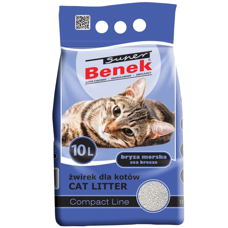 Super Benek Compact Bryza Morska żwirek bentonitowy zbrylający dla kota 10L