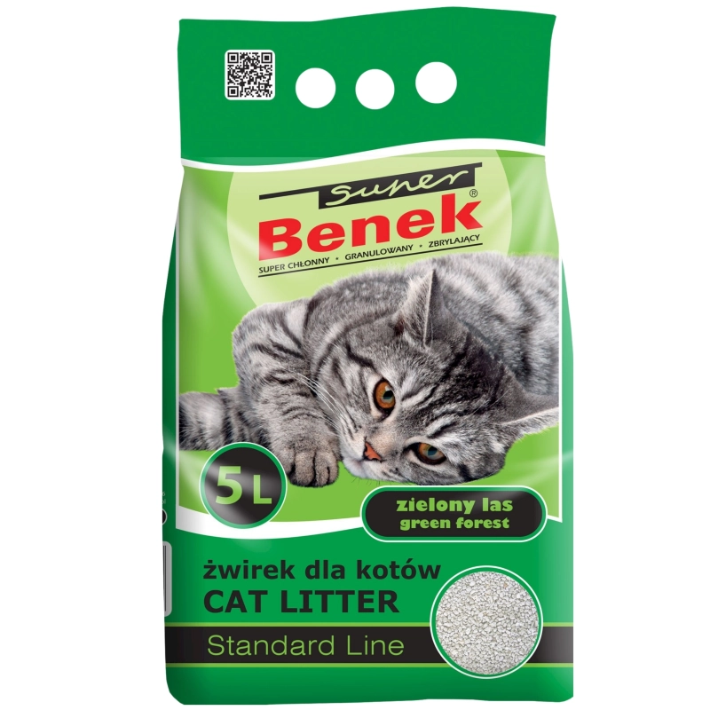 Super Benek Zielony Las żwirek bentonitowy zbrylający dla kota 2x 5L