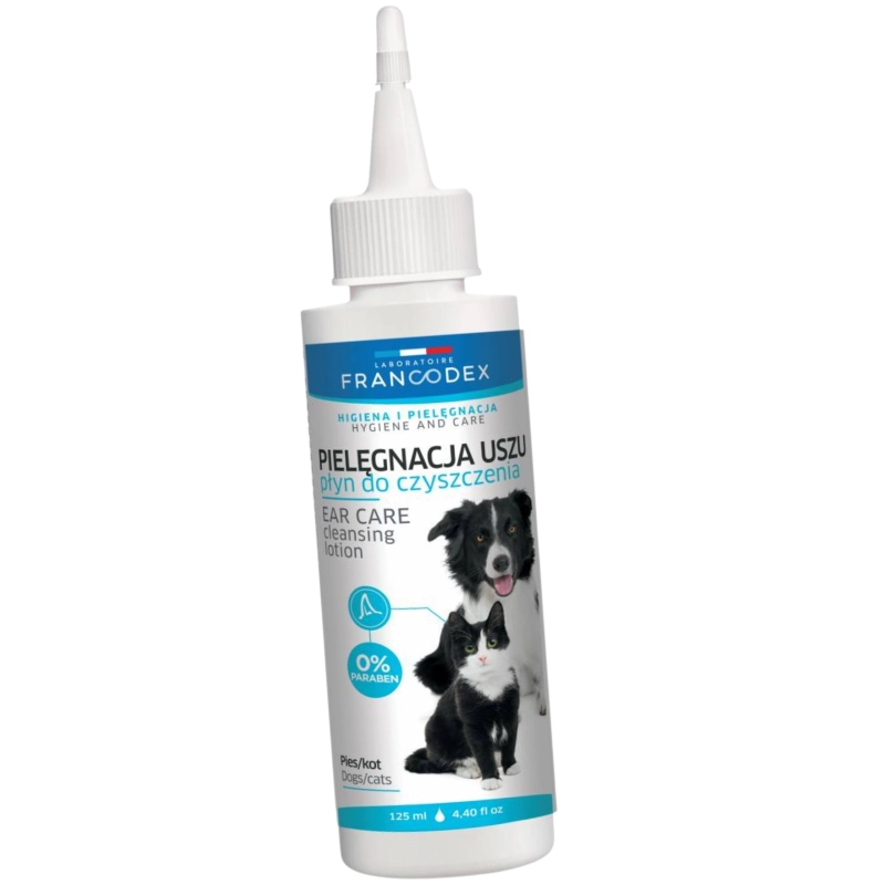 Francodex płyn do czyszczenia uszu dla psa i kota na woskowinę 125ml