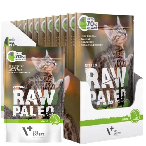 Vet Expert Raw Paleo Kitten dziczyzna mokra karma dla kociąt monoproteinowa 12x 100g