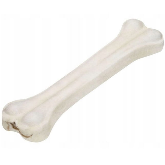 Hau&amp;Miau biała kość prasowana ze skóry wołowej gryzak dla psa 16,5cm 5szt