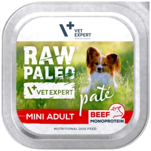 Vet Expert Raw Paleo Mini Adult wołowina monobiałkowa mokra karma dla psa 150g