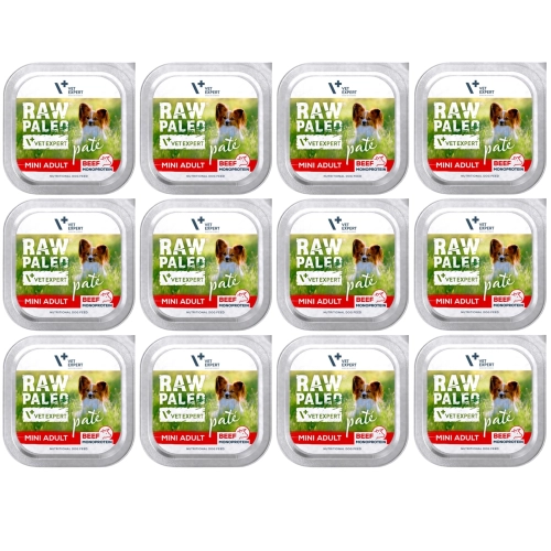 Vet Expert Raw Paleo Mini Adult wołowina monobiałkowa mokra karma dla psa 12x 150g