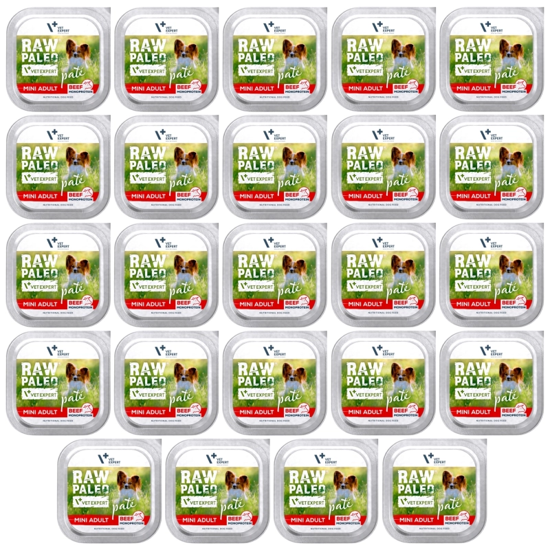 Vet Expert Raw Paleo Mini Adult wołowina monobiałkowa mokra karma dla psa 24x 150g